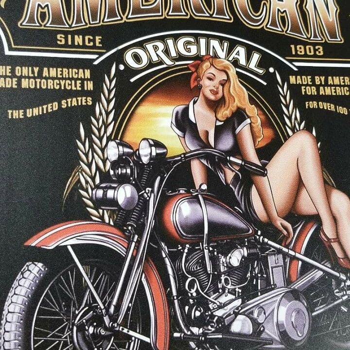 デザイン看板A4】アメリカンバイク★壁掛けポスター絵アートパネル車庫ガレージ雑貨