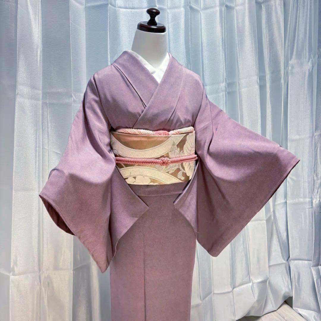 ま*も様 正絹　鮫小紋　江戸小紋　袷　作家　しつけ　未着用　紋付　フルセット　フ