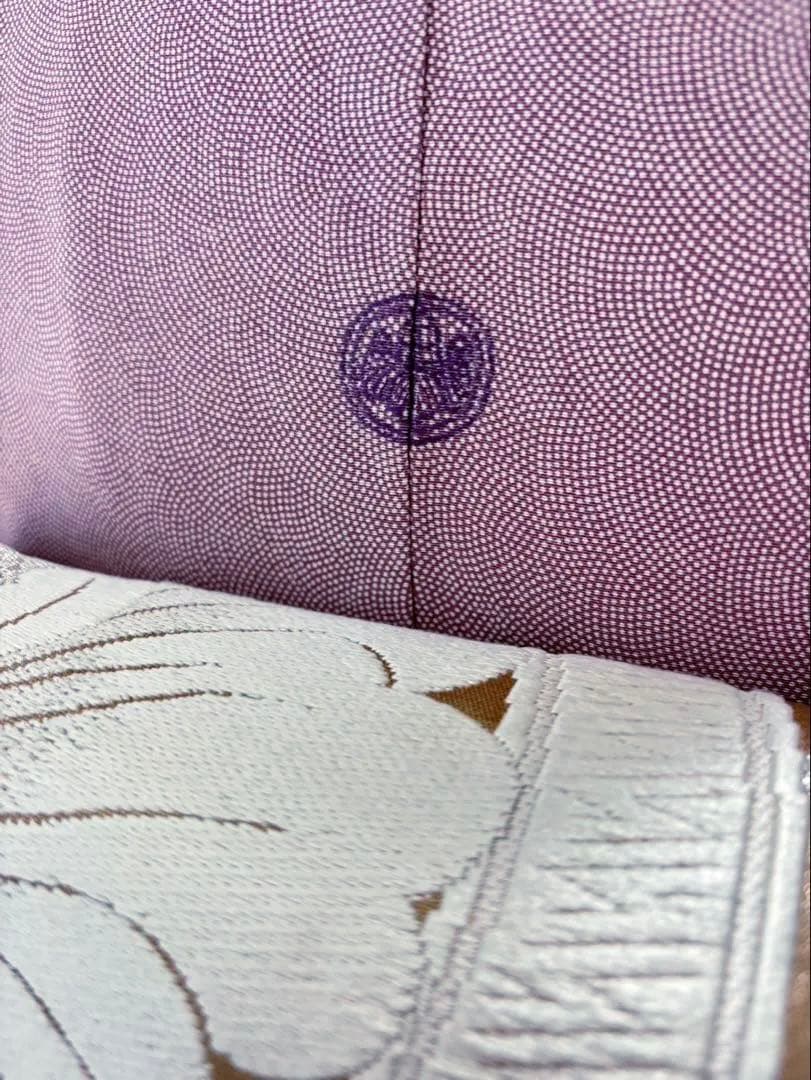 ま*も様 正絹　鮫小紋　江戸小紋　袷　作家　しつけ　未着用　紋付　フルセット　フ