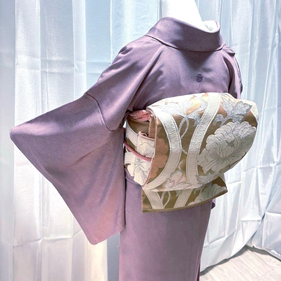 ま*も様 正絹　鮫小紋　江戸小紋　袷　作家　しつけ　未着用　紋付　フルセット　フ