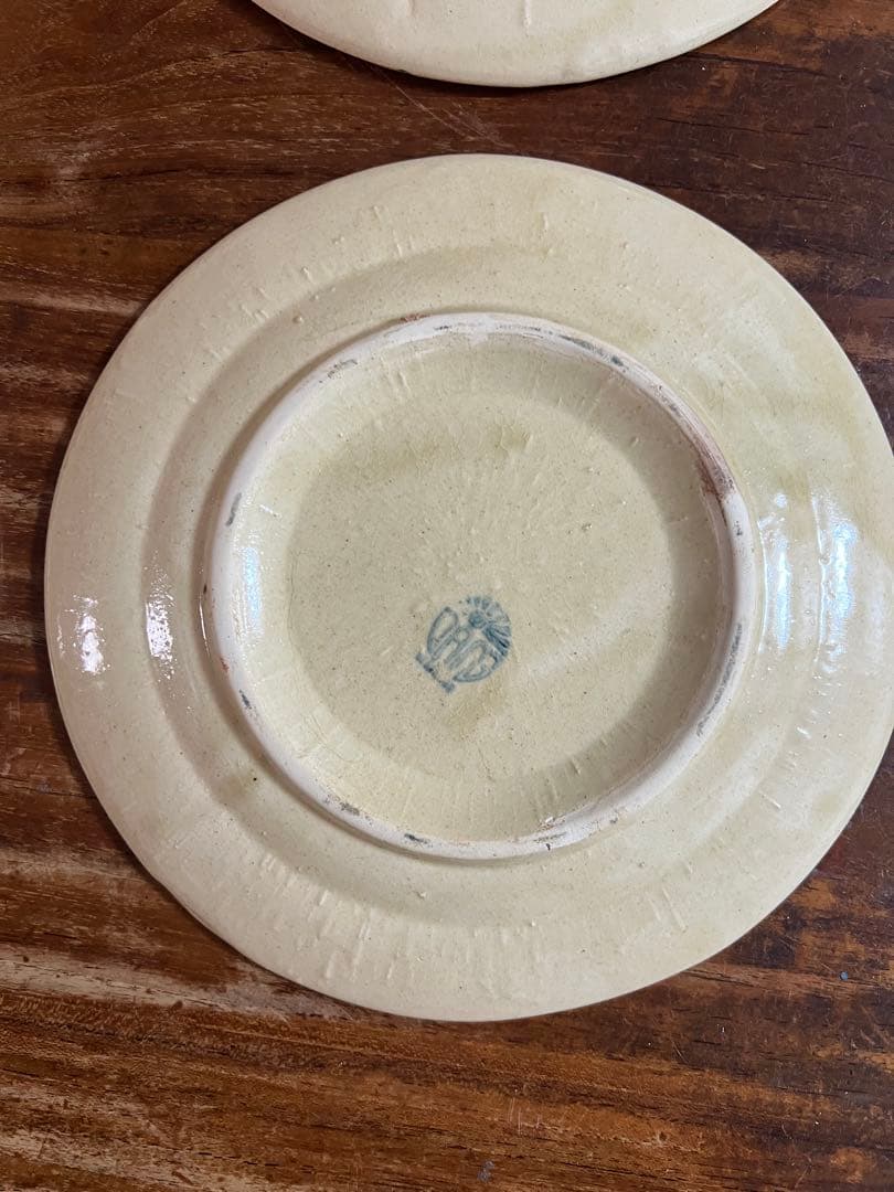 ベトナム　 ソンベ焼き　花柄皿 5枚セット 約21.5cm