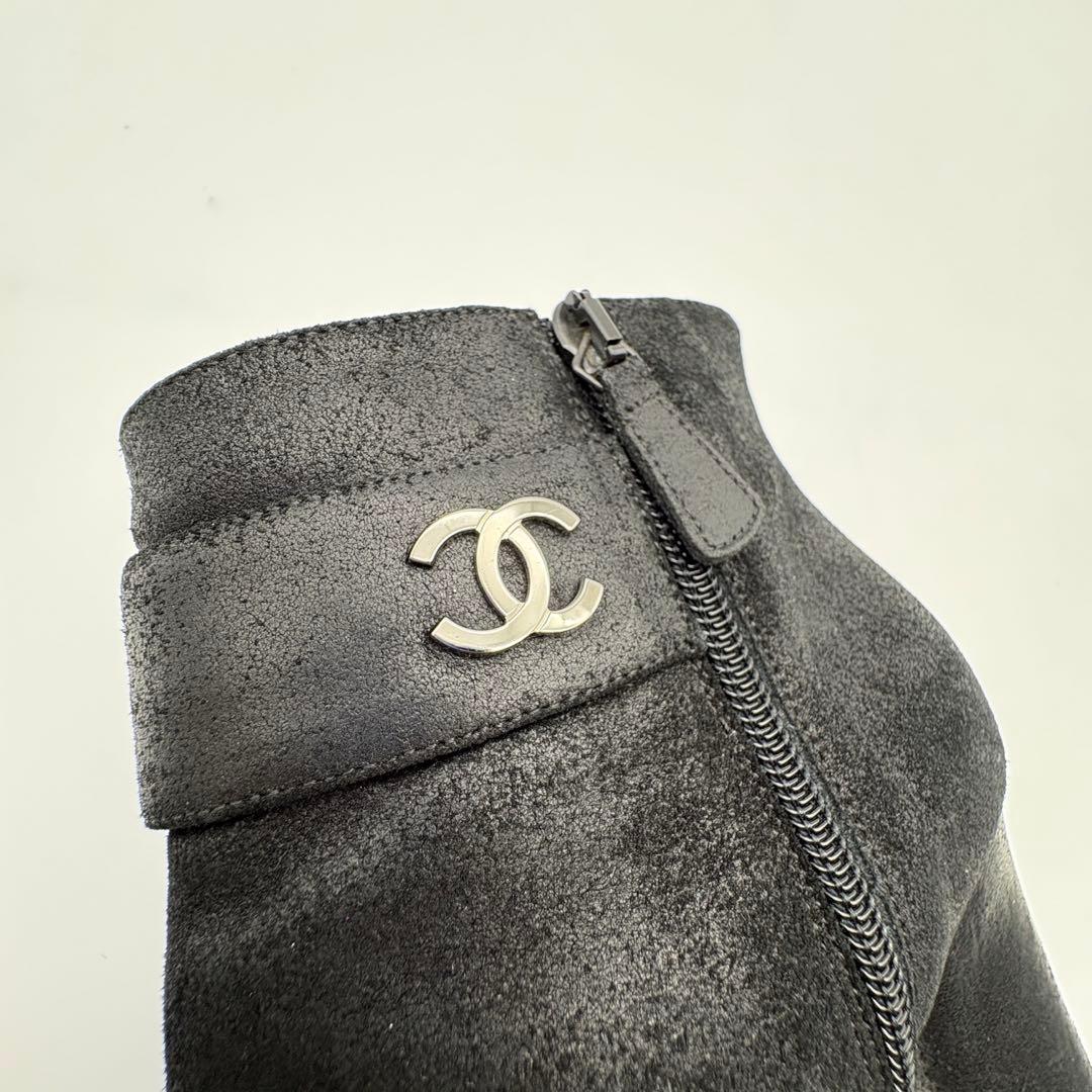 あっつー定番CHANEL シャネル　スエード　ヌバックレザー ブラック