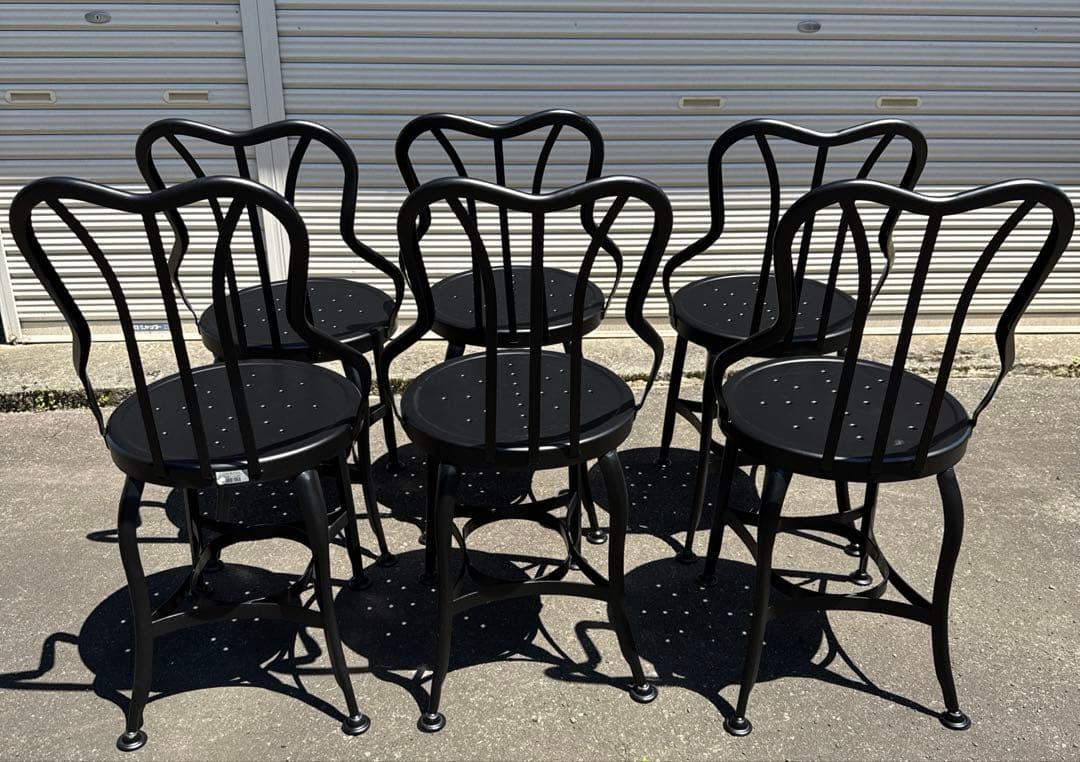 【新潟県魚沼市直接引き取り限定】ノーザンオハイオ　ガーデンチェア　ブラック 6脚