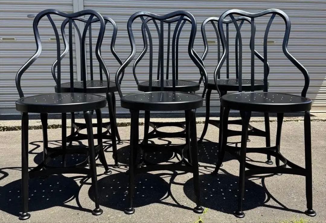 【新潟県魚沼市直接引き取り限定】ノーザンオハイオ　ガーデンチェア　ブラック 6脚