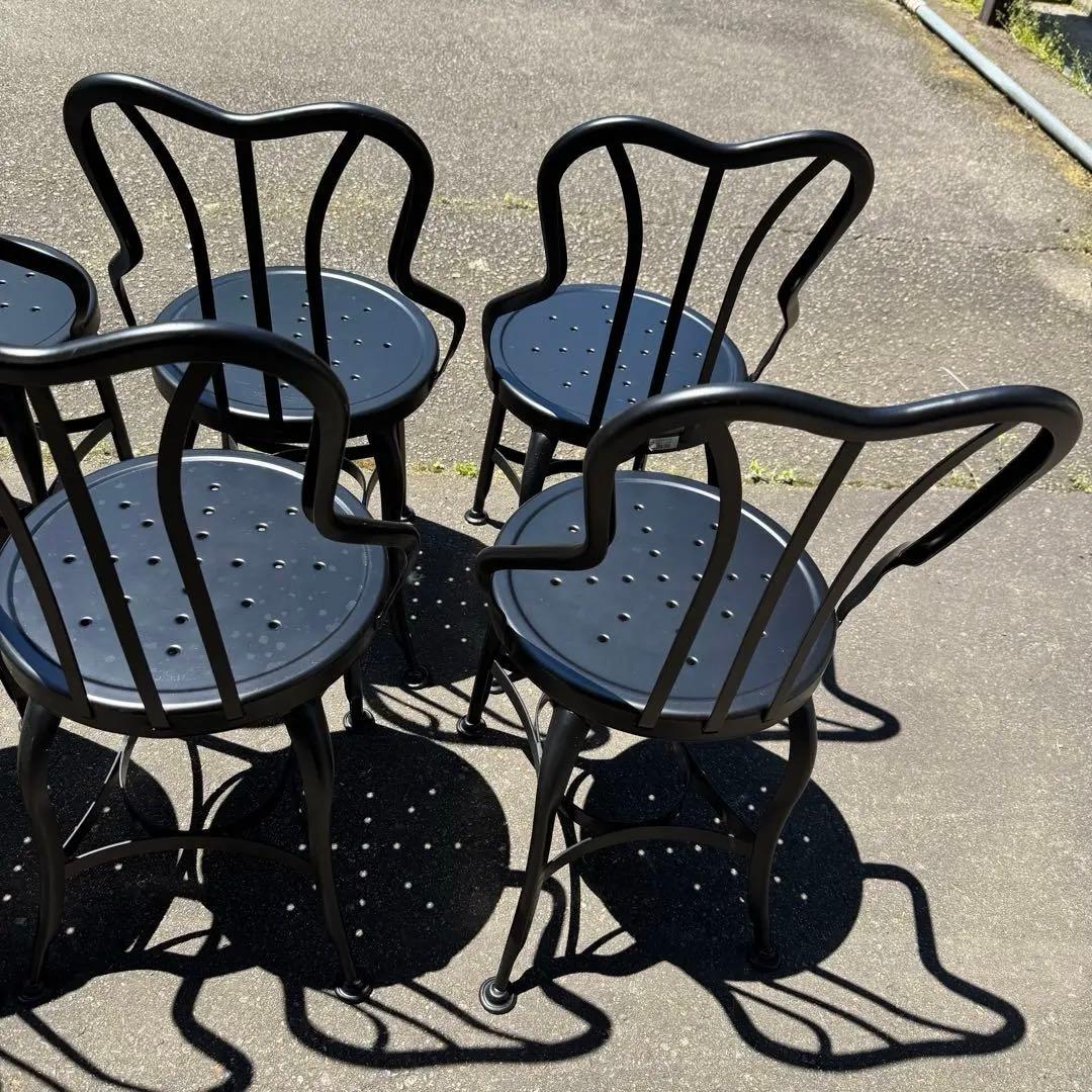 【新潟県魚沼市直接引き取り限定】ノーザンオハイオ　ガーデンチェア　ブラック 6脚