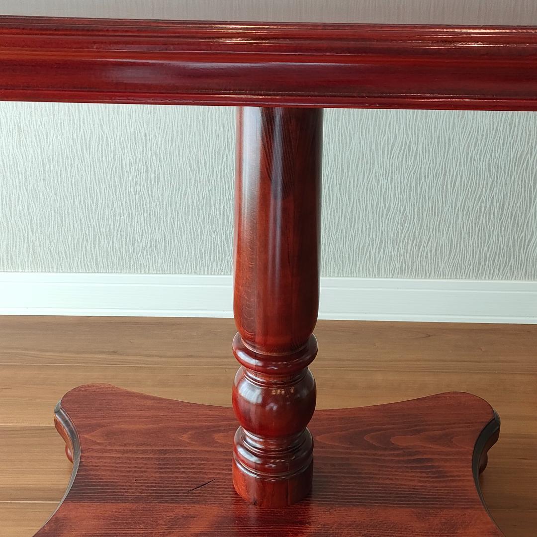 木製　サイドテーブル　コーヒーテーブル　丸脚　スクエア