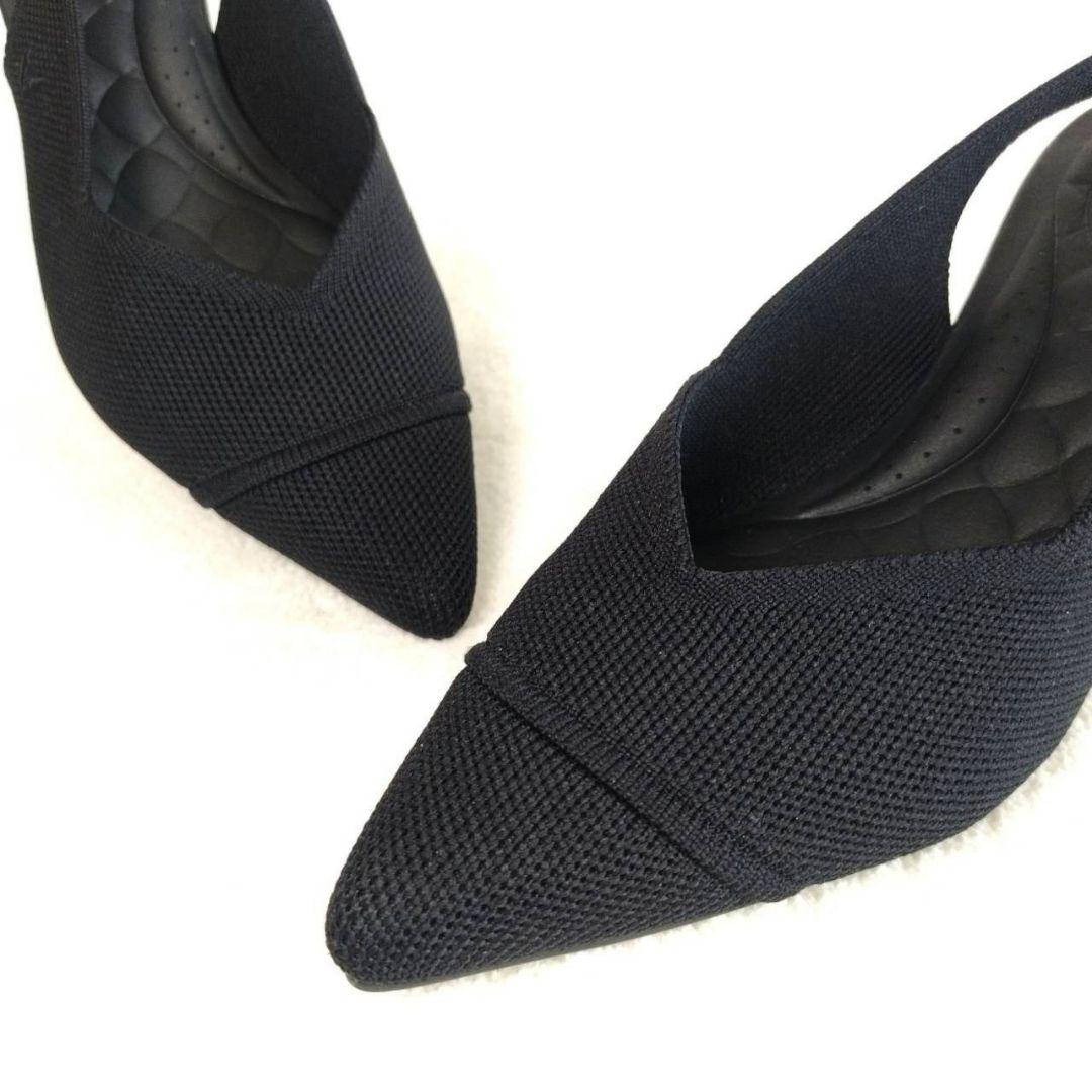 人気・ほぼ新品！VIVAIA 黒 スリングバック ポインテッドトゥ サンダル