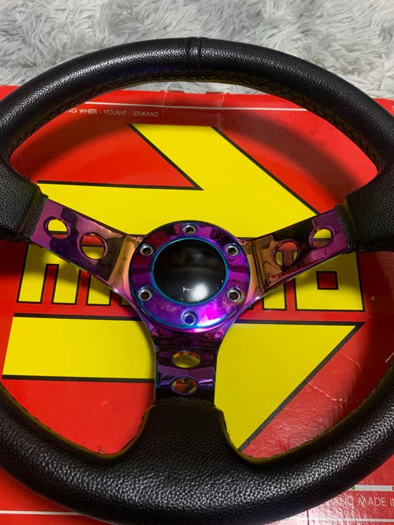 希少　ネオクロームスポーク　レザーステアリング　350mm 即納◎