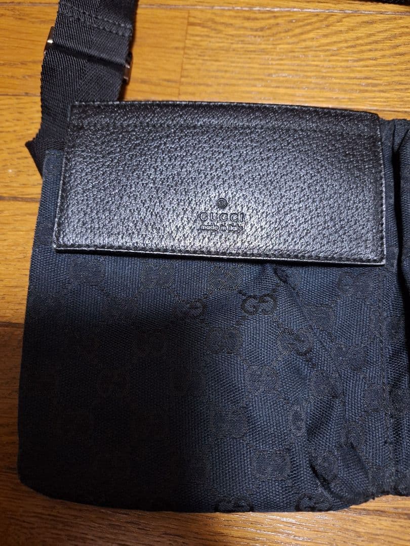 GUCCI グッチ ウエストバッグ ボディバッグ GG キャンバス ブラック