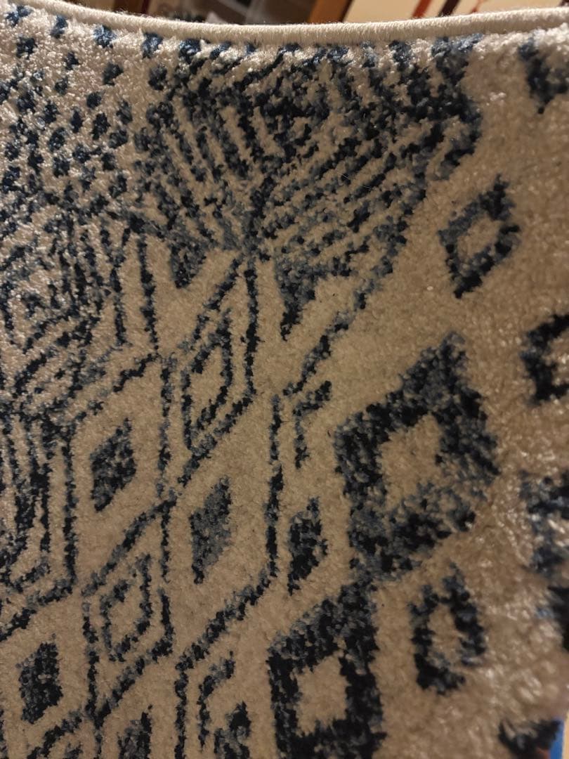 ラグ・カーペット　ダブルデイ　美品　ブルー　水色　幾何学模様