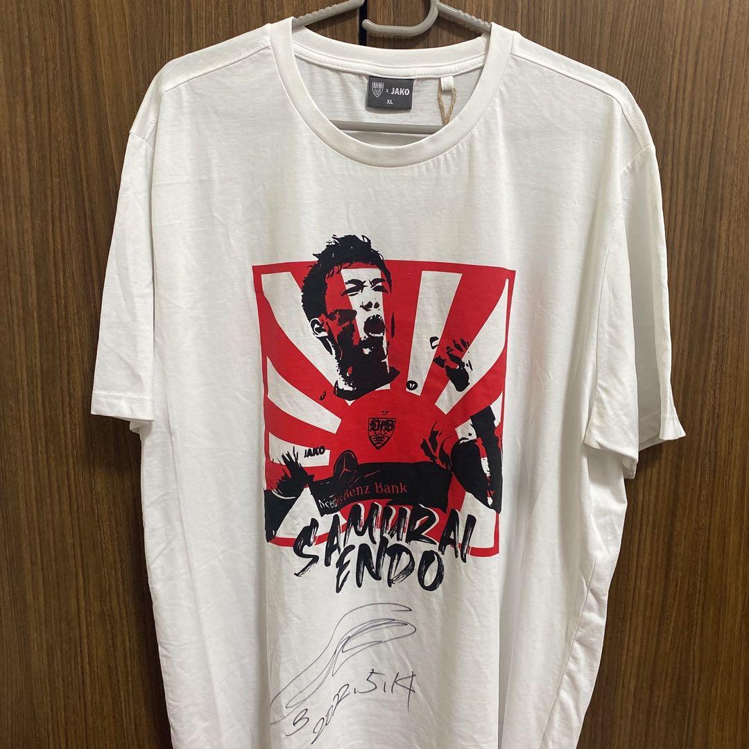 遠藤航　直筆サインTシャツ　日本代表　シュツットガルト　リヴァプール　サッカー