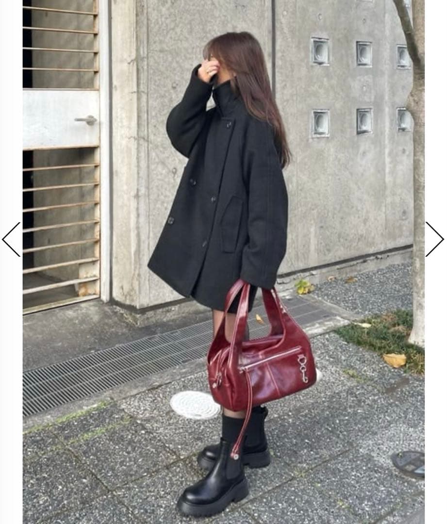 MOUSSY DOUBLE BREASTED MID コート