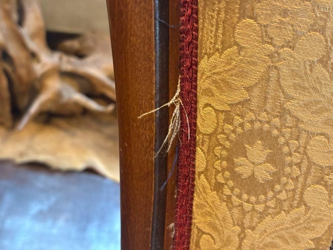 希少　クラシック　ストライプ　ヨーロピアン　鋲打ち　アームチェア　リベット　SZ