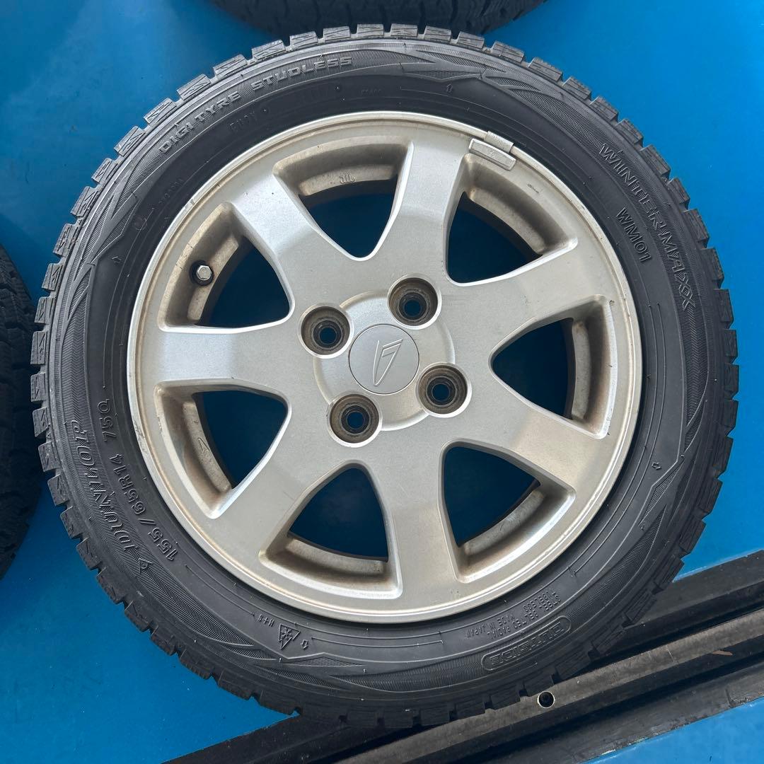 ダイハツ純正アルミホイール１４インチスタッドレスタイヤ４本セット送料込