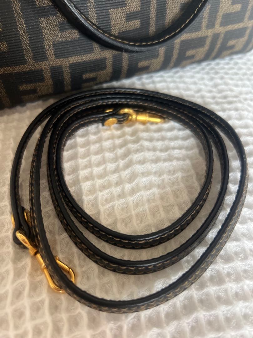 Fendi FFロゴ ハンドバッグ ブラウン/ブラック