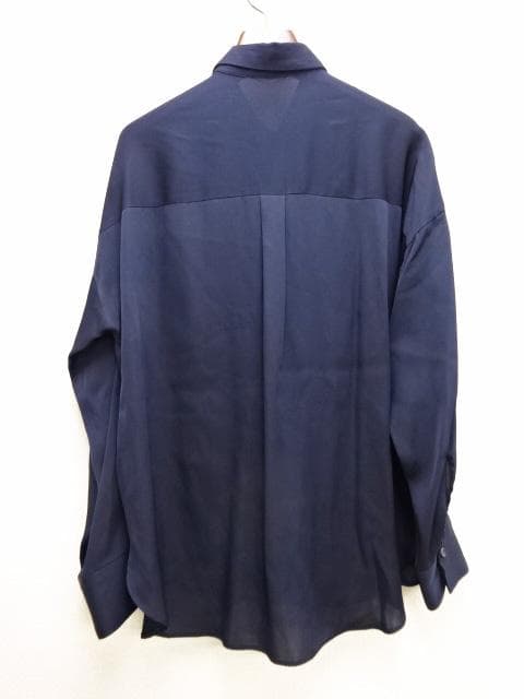 【新品】L'Appartement ウォッシャブル シルクシャツ 紺ネイビー