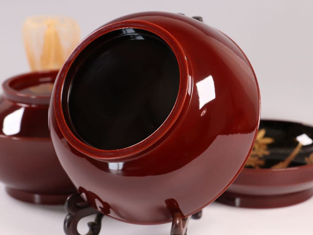 専用10客まとめ CM5 時代 加賀蒔絵 鳥図 溜塗内黒 椀 三客 木製 雉春草