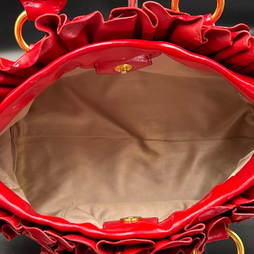 【美品】Miu Miu 2WAY Vitello Lux Y2K バッグ 赤
