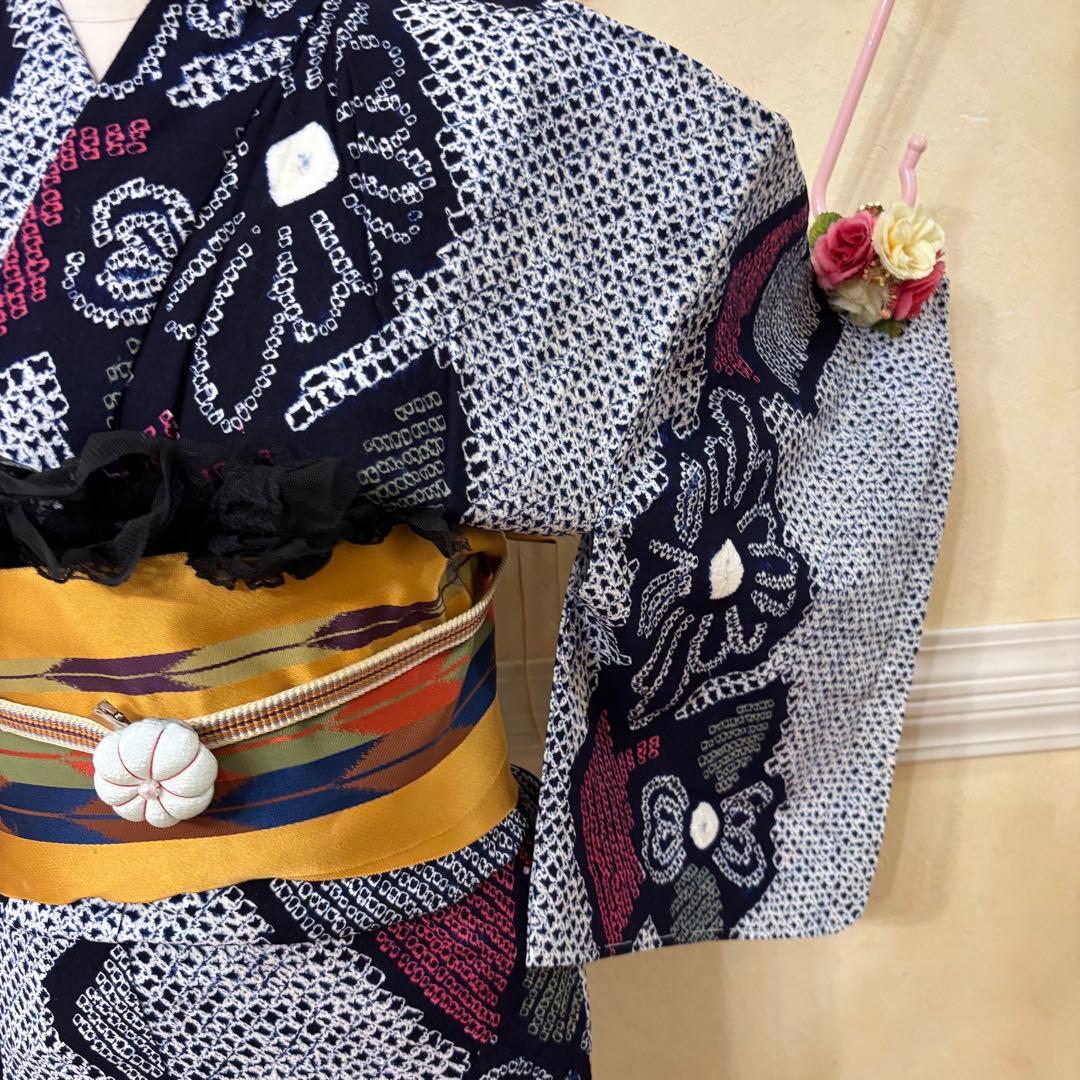 有松鳴海絞り伝統工芸❤️半幅帯レース‼️ハンドメイドお花5点セット‼️