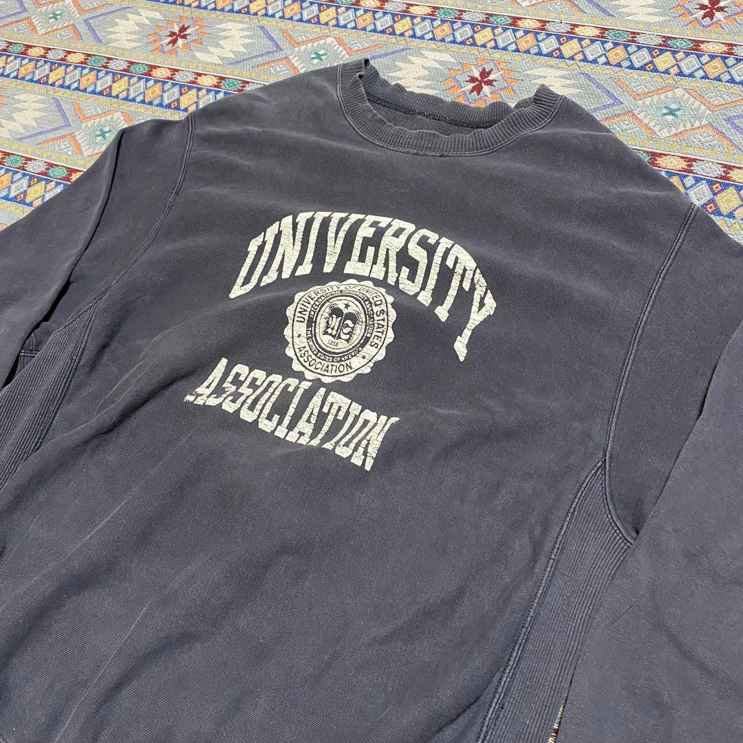 l*0様 ヴィンテージ　スウェット　3段プリント　フェード　炭黒　サイドリブ