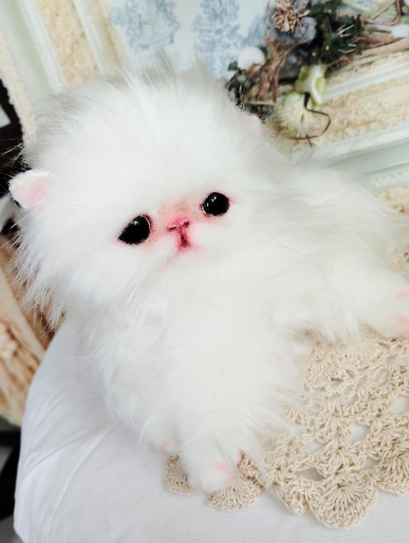 子猫♡寝起きのシロップちゃん♡アートドール♡ぬいぐるみ♡