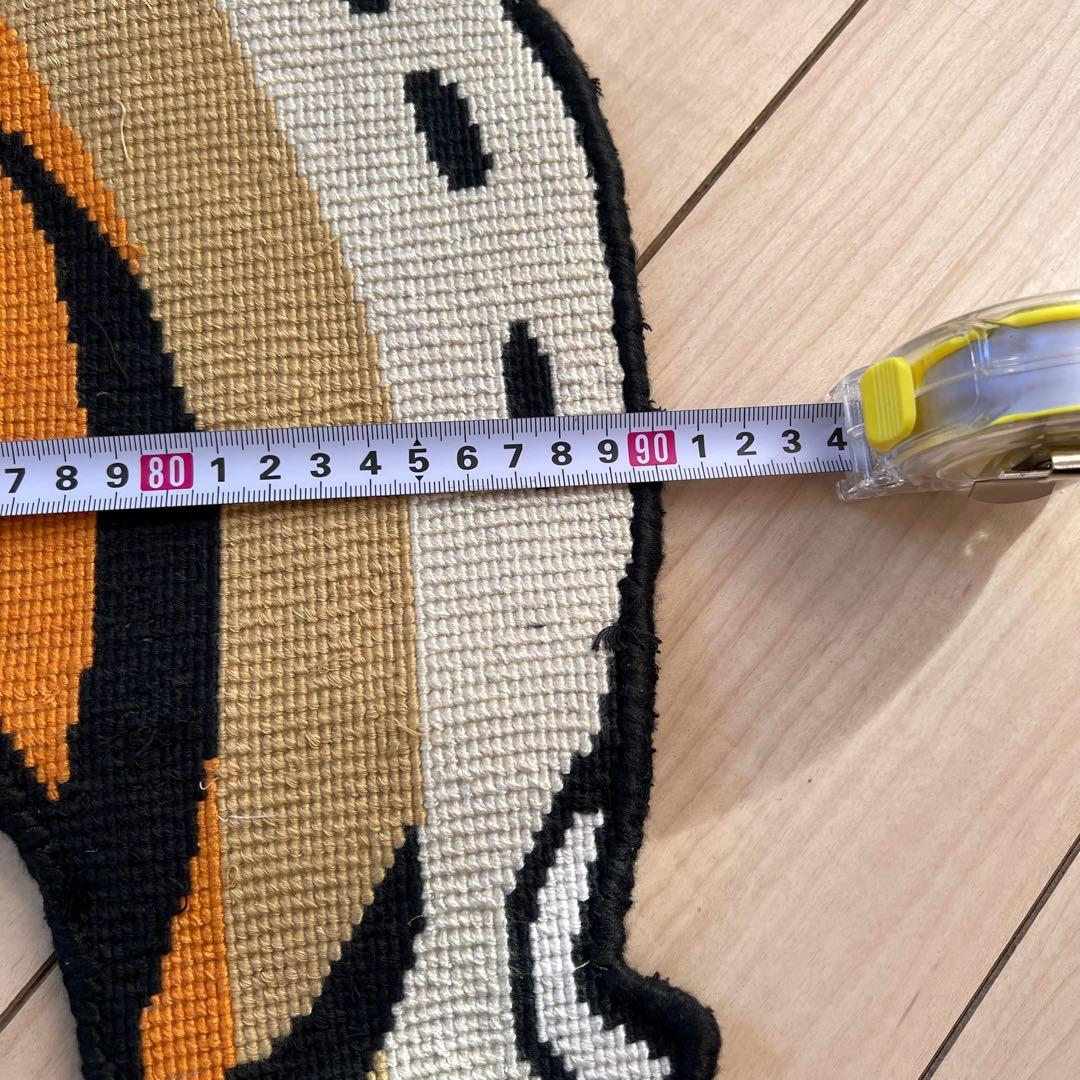 ビッグサイズ チベタンタイガーラグ約190cm×90cmシルク100%