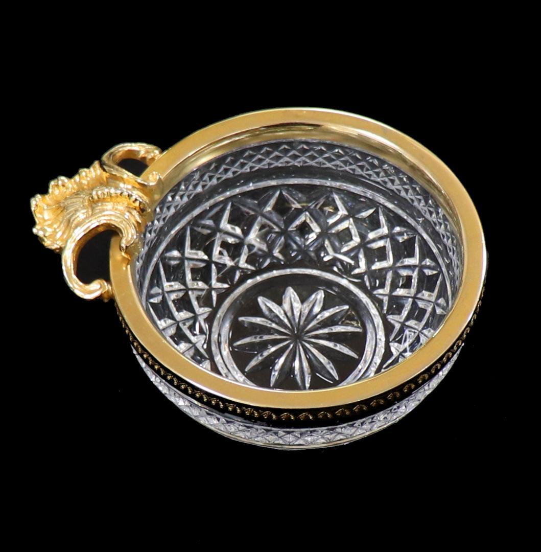 オールド・バカラ 金彩ロカイユ装飾貝殻ボウル 小物入れディアマン ルイ15世様式