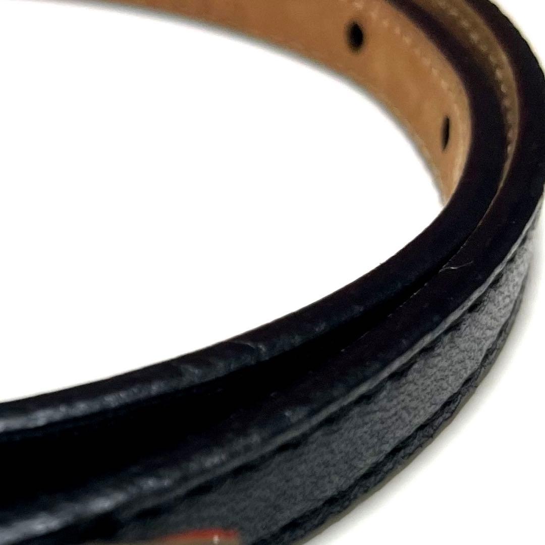 美品❗️LOEWE ロエベ アナグラム スリムベルト ブラック レザー 細ベルト