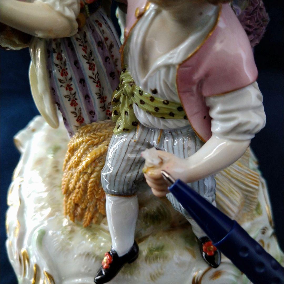 ✤1924年以前マイセン(Meissen)のキャンドルスタンド✤『春夏の寓意』✤