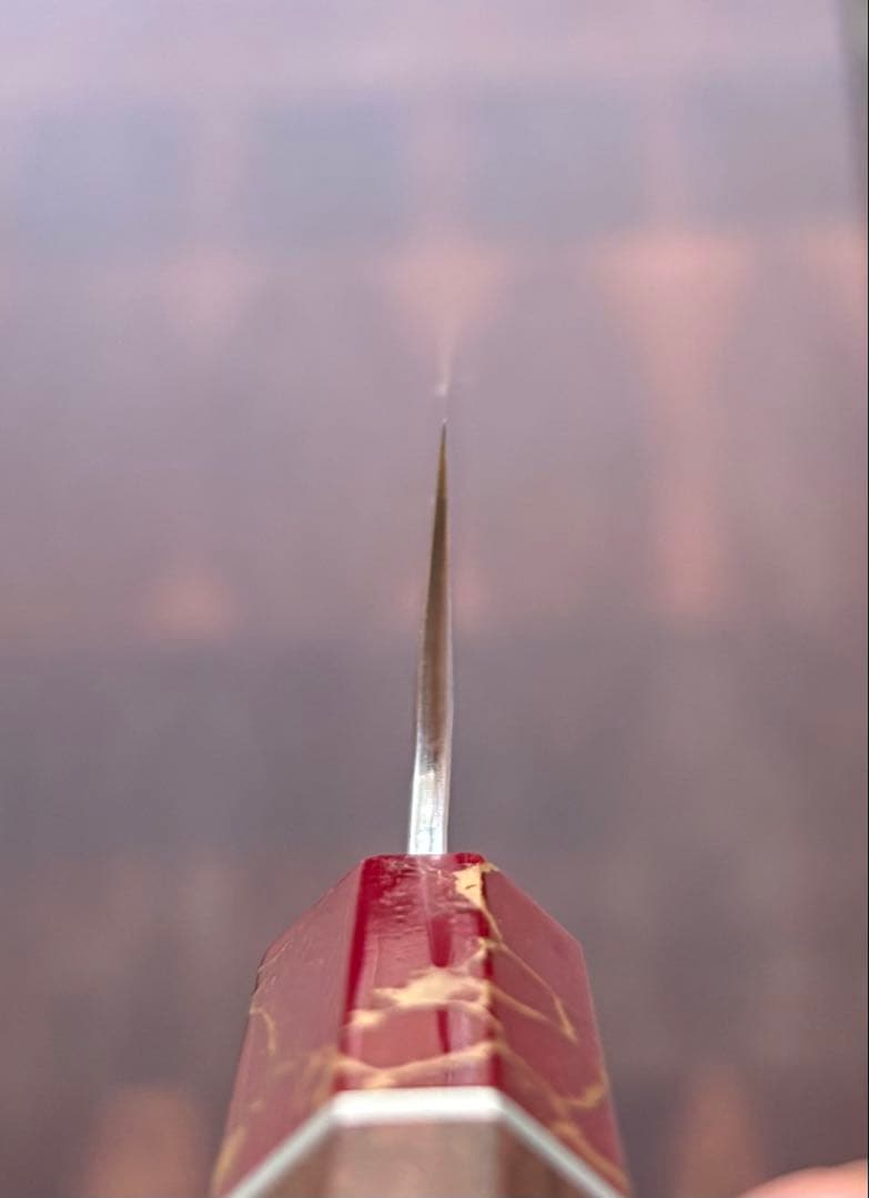 黒崎優　閃光　鋭　切付　ペティナイフ 150mm レッドターコイズ