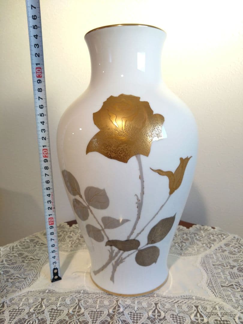 大倉陶園 金蝕バラ 花器 約36cm