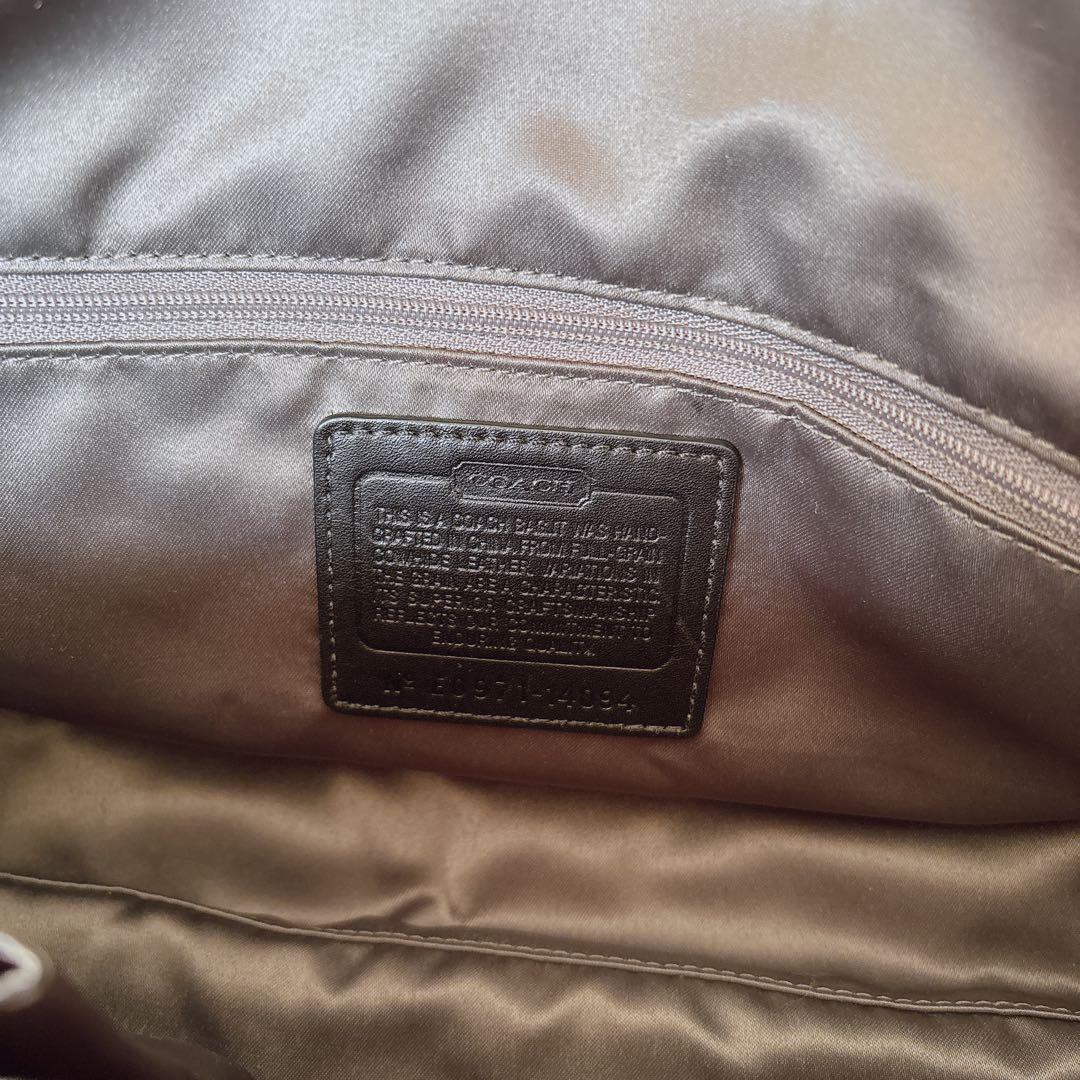 COACH レガシー メタリックグレー 本革 サッチェル ハンドバッグ