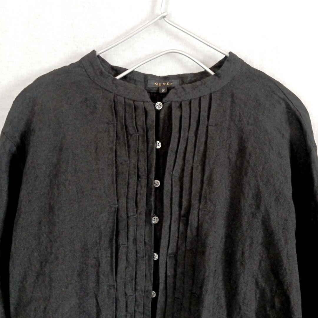 R&D.M.Co- オールドマンズテーラー リネン ブラウス タック ブラック