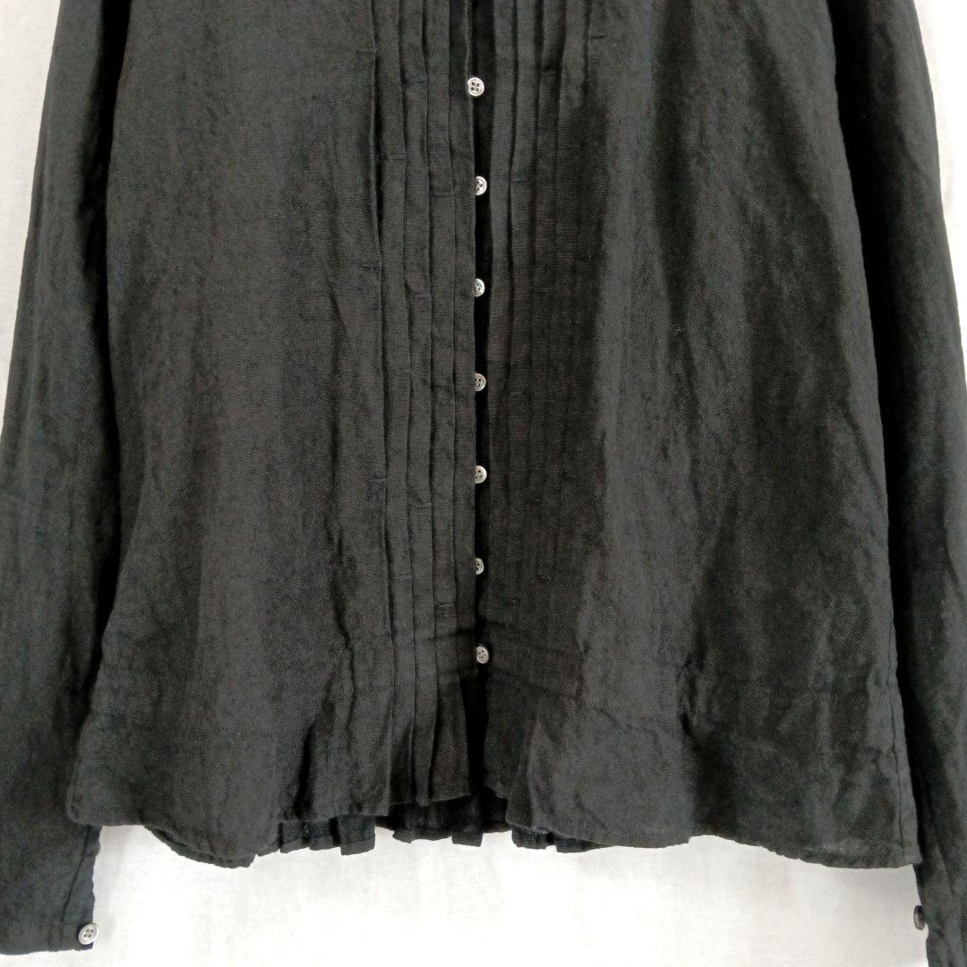 R&D.M.Co- オールドマンズテーラー リネン ブラウス タック ブラック