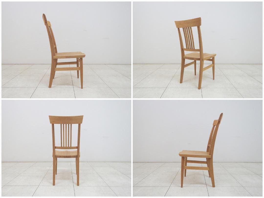 ★美品★飛騨家具 柏木工 杜 ダイニングチェア オーク無垢材 IDC大塚家具 ②