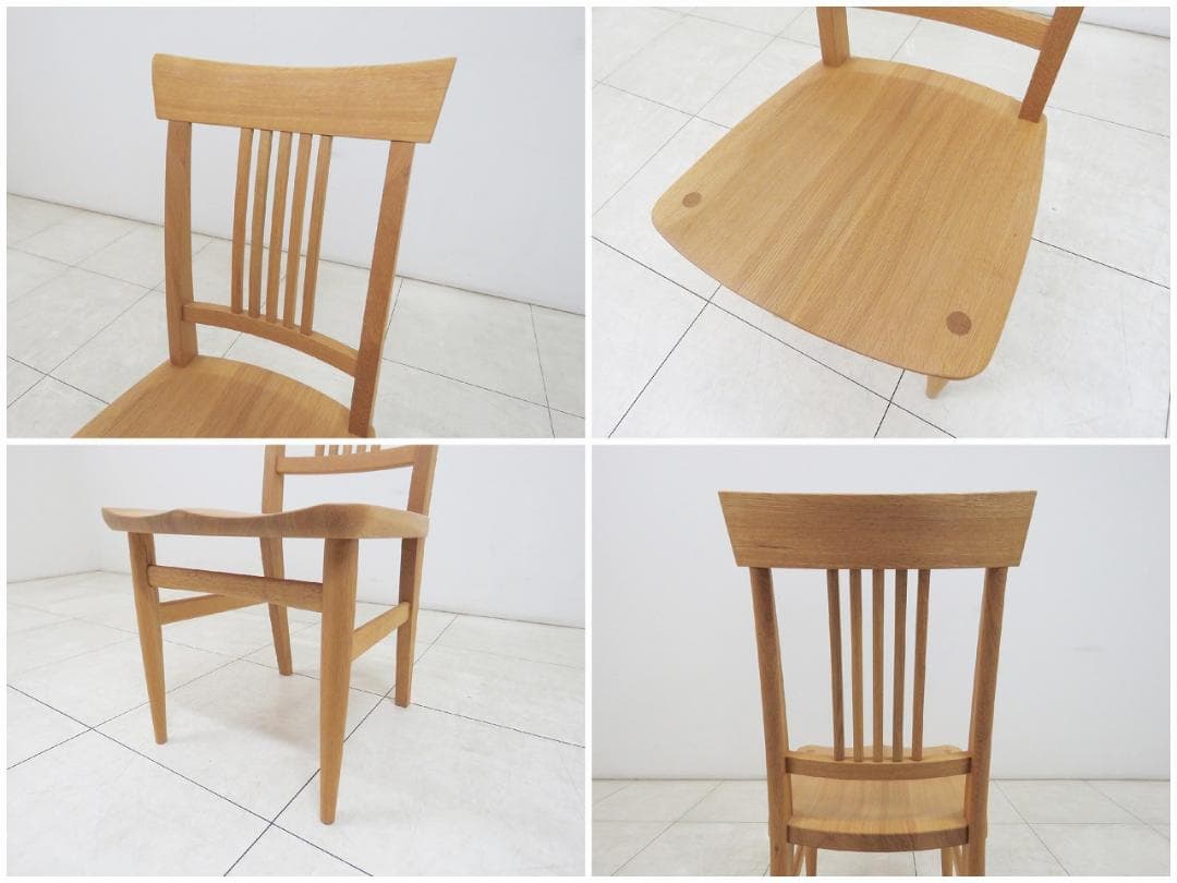 ★美品★飛騨家具 柏木工 杜 ダイニングチェア オーク無垢材 IDC大塚家具 ②