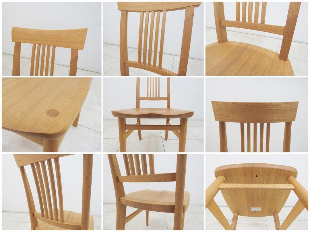 ★美品★飛騨家具 柏木工 杜 ダイニングチェア オーク無垢材 IDC大塚家具 ②