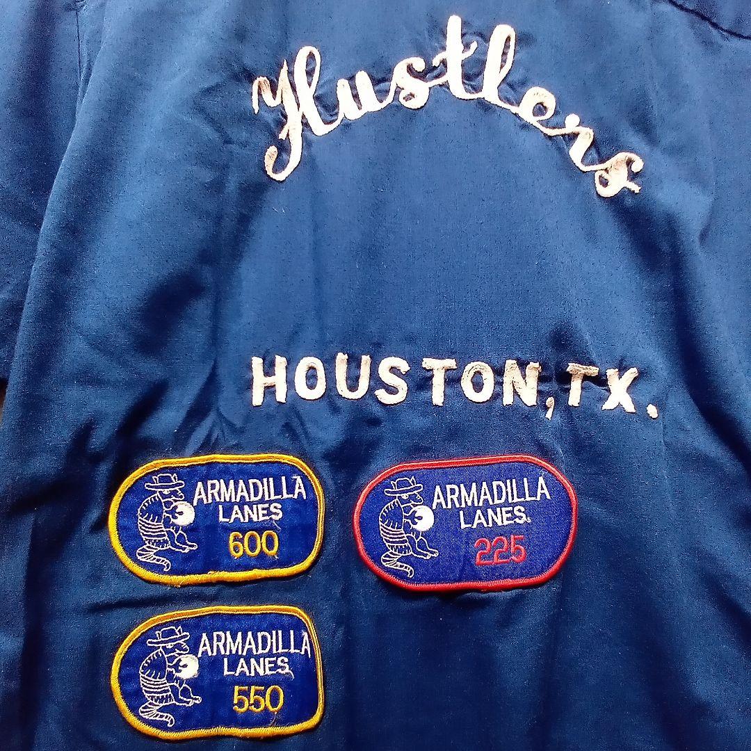 Hilton ボウリングシャツ M ビンテージ 青 ブルー ヒルトン