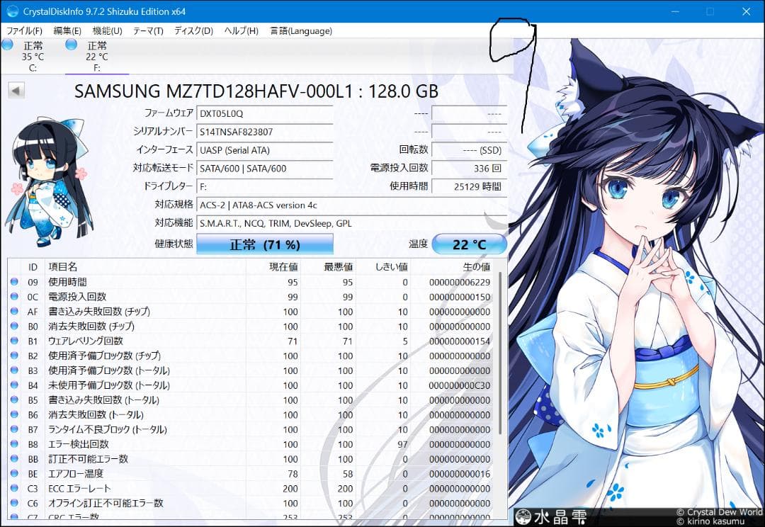 サムスン SAMSUNG SSD SATA 128GB*10個
