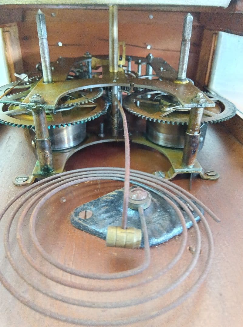 IDEAL　木製掛時計　ゼンマイ式振り子時計　レトロ　小栗時計製造所　骨董