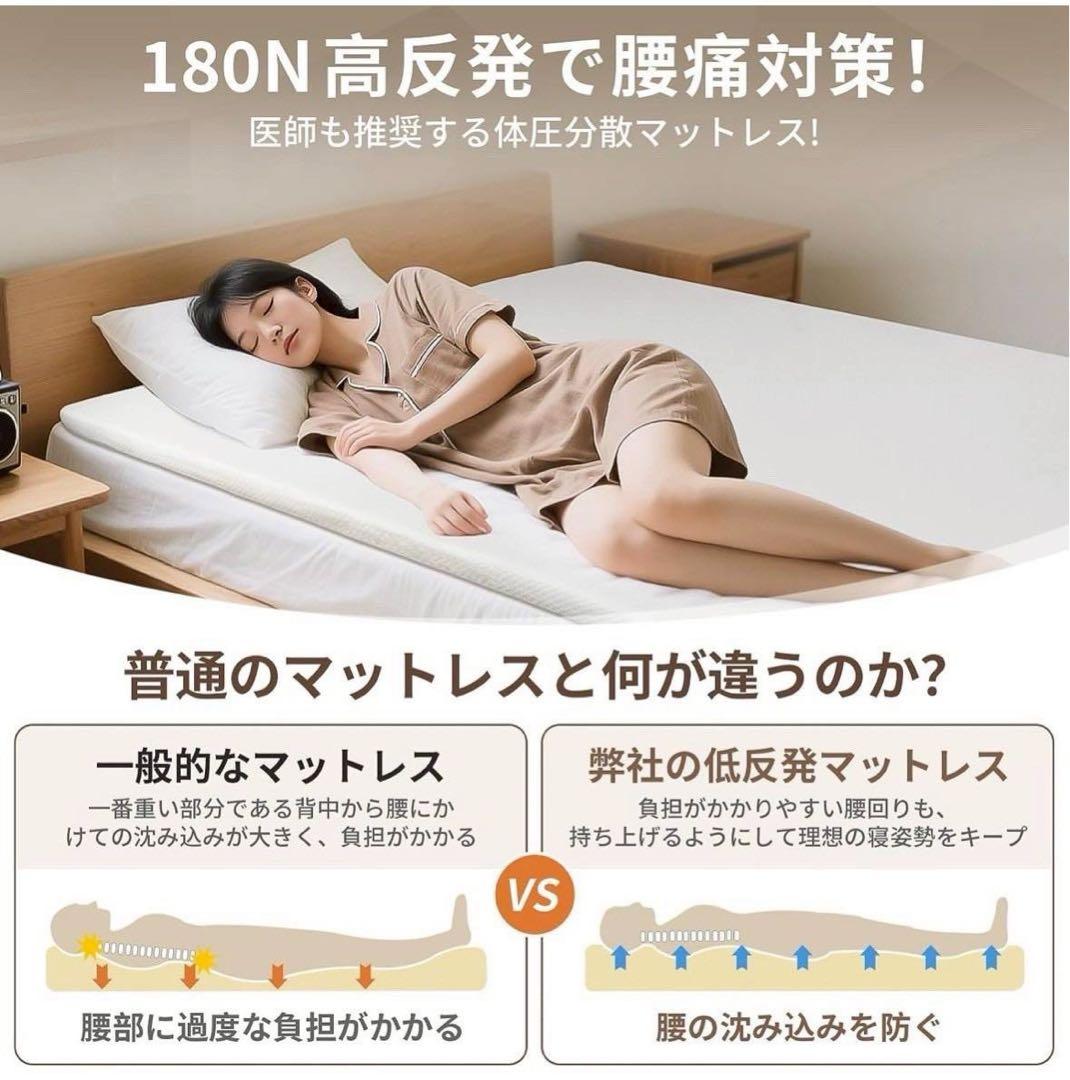 2セット ダブル マットレス 高反発ウレタンフォーム 外カバー付き 抗菌防臭