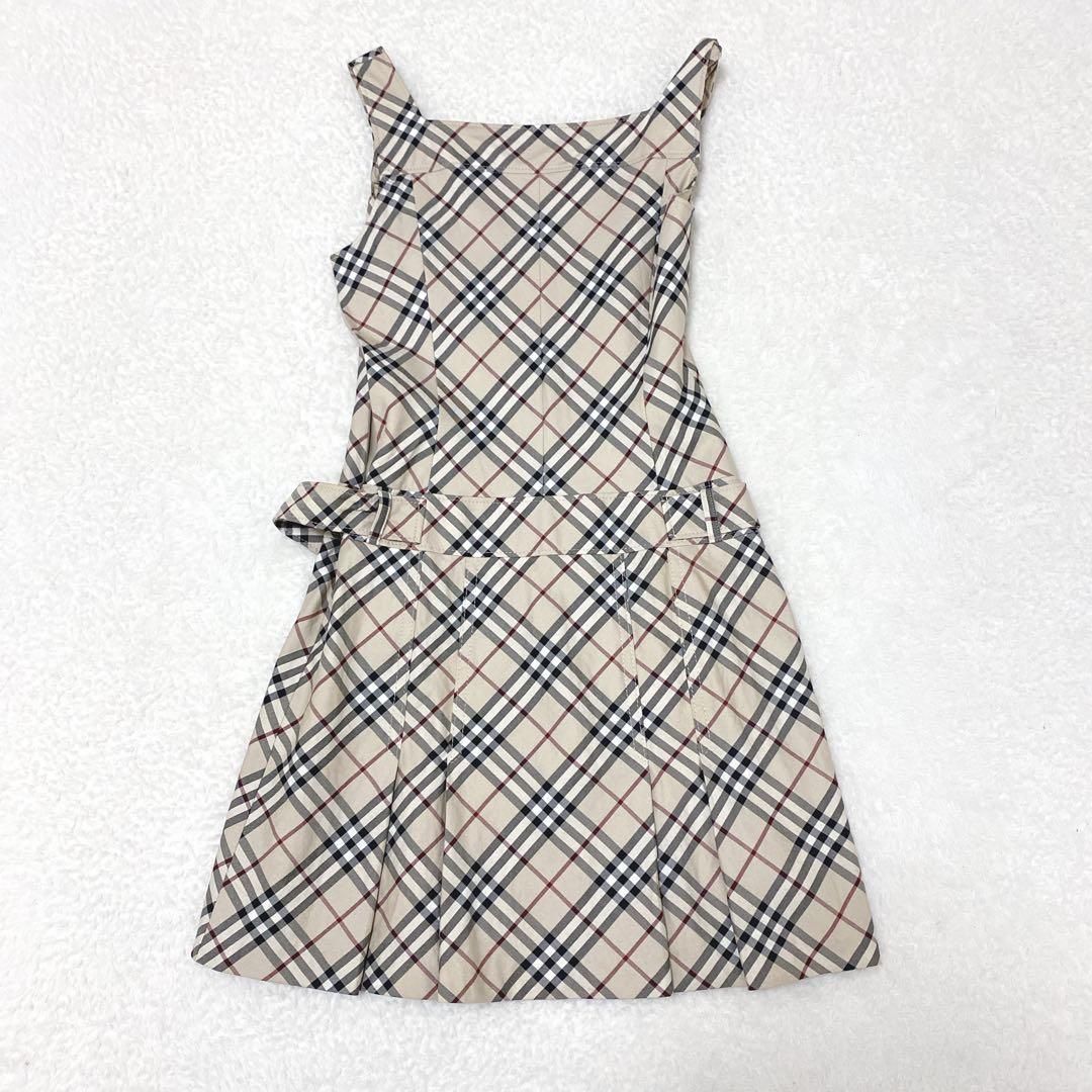 希少バーバリーブルーレーベル　ワンピース　ノバチェック ベージュ　36