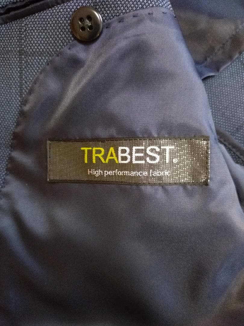 値下げ【未使用級】3ピース スリムスーツ ブルー ウィンドペン チェック AB5