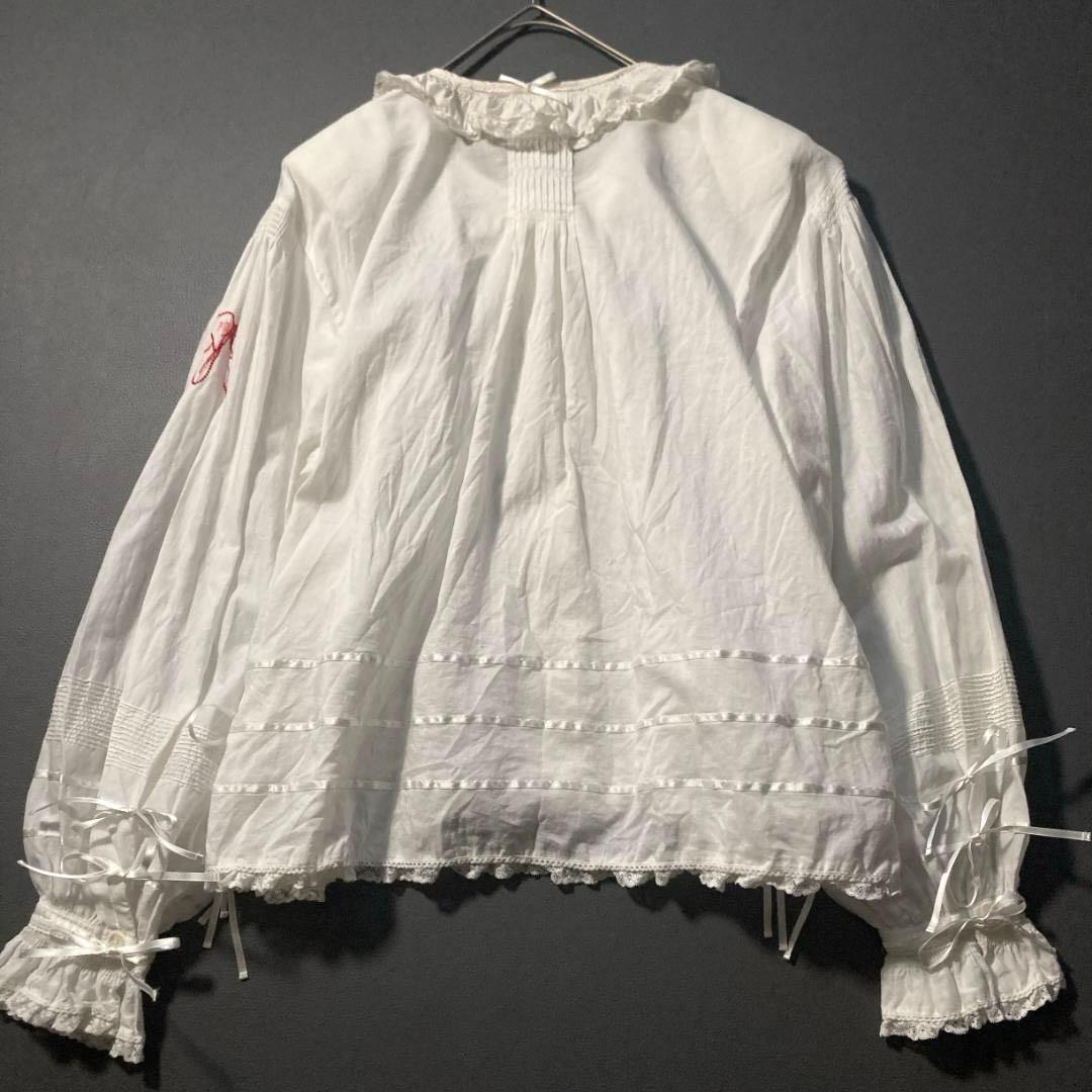 x*x様 【希少ビンテージ】ピンクハウス　綿ローン 長袖ブラウス フリル リボン