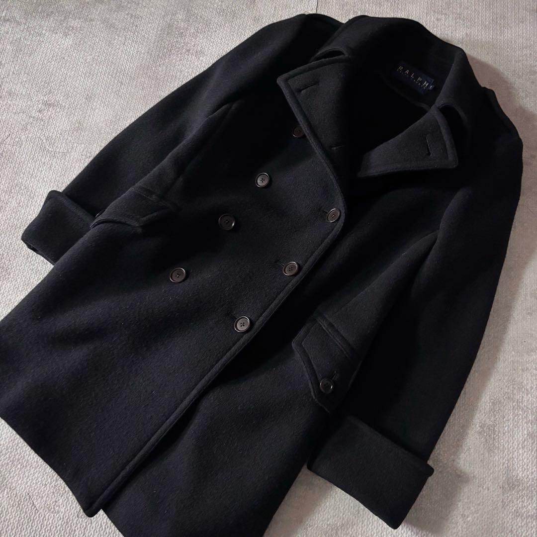 【ラルフローレン】RALPH LAUREN 美品 ウール100%ピーコートS 黒