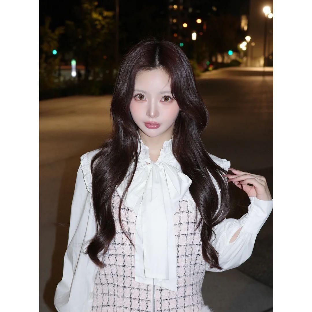 新品タグ付 ダーリッチ ピンク フロントファスナーツイードミニワンピース フリー