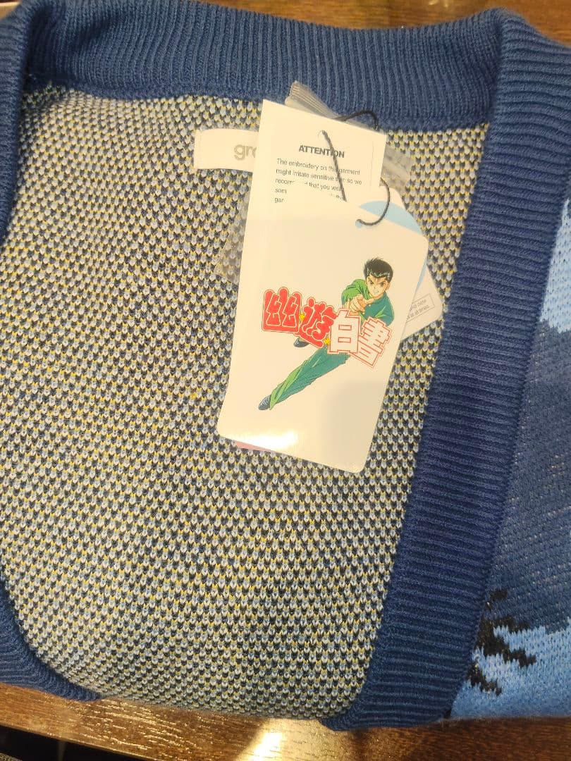 【即発送】L グラニフ 幽遊白書 ジャガードニットカーディガン graniph