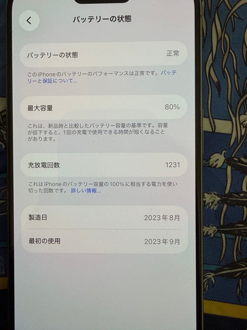 SIMフリー【美品】iPhone15 Pro 512GB ナチュラルチタニウム