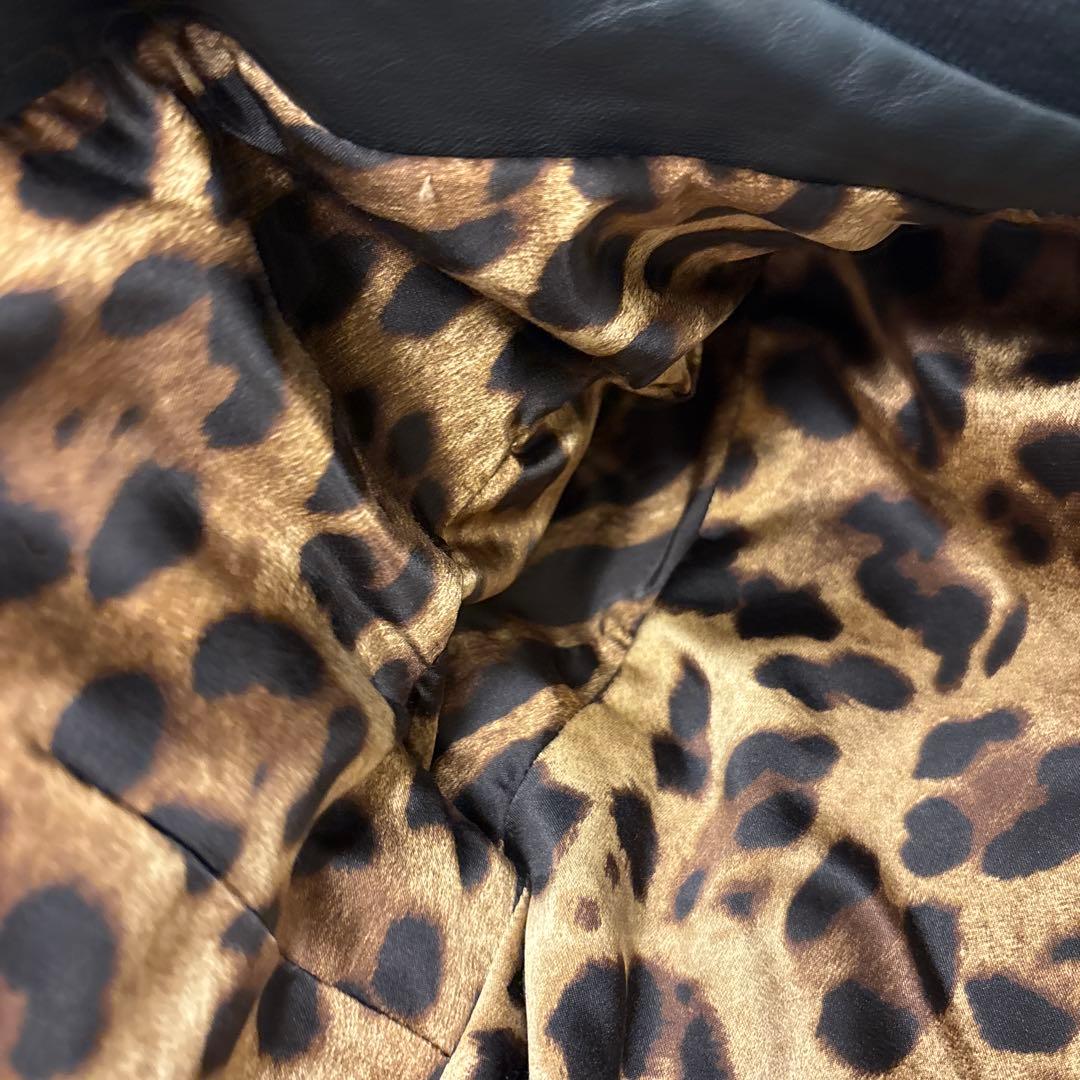 激レア⭐️dolce&gabbana ラムレザー シングルライダース　レオパード