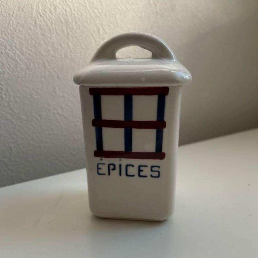 クレイユモントロー　ベアン　バスク柄　キャニスター　フランスアンティーク